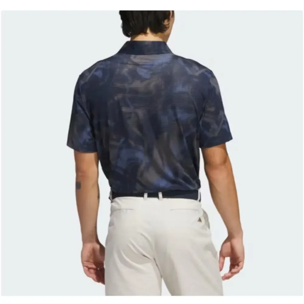 Adidas Collegiate Navy Ultimate365 Printed Mesh Polo Shirt Size M